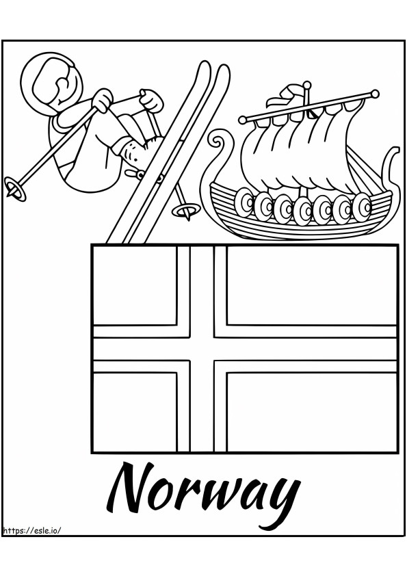 Symbole Norwegii kolorowanka
