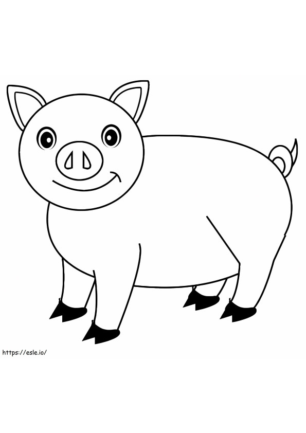 Coloriage Le cochon est heureux à imprimer dessin