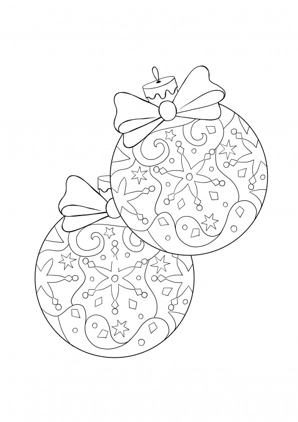 Christmas ornaments to color and free printing