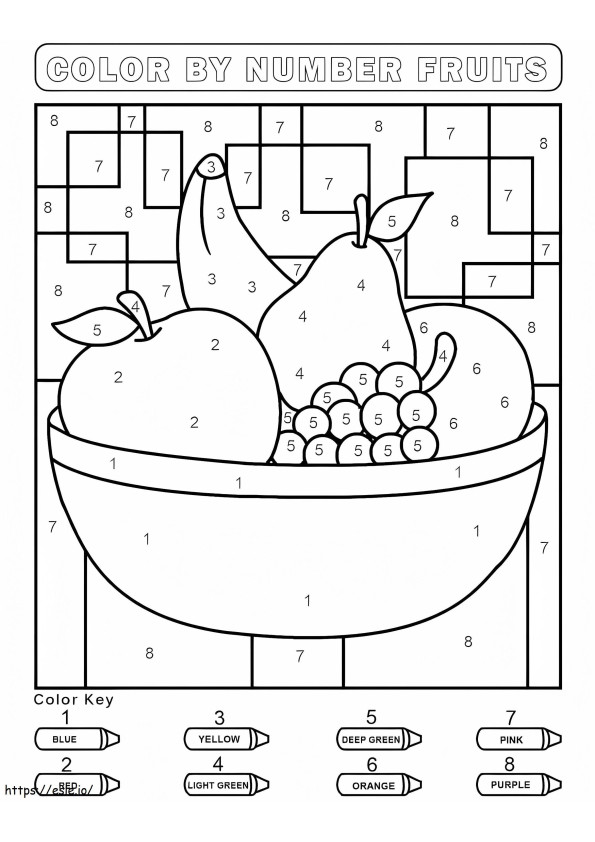 Fruits For Kindergarten Color By Number coloring page