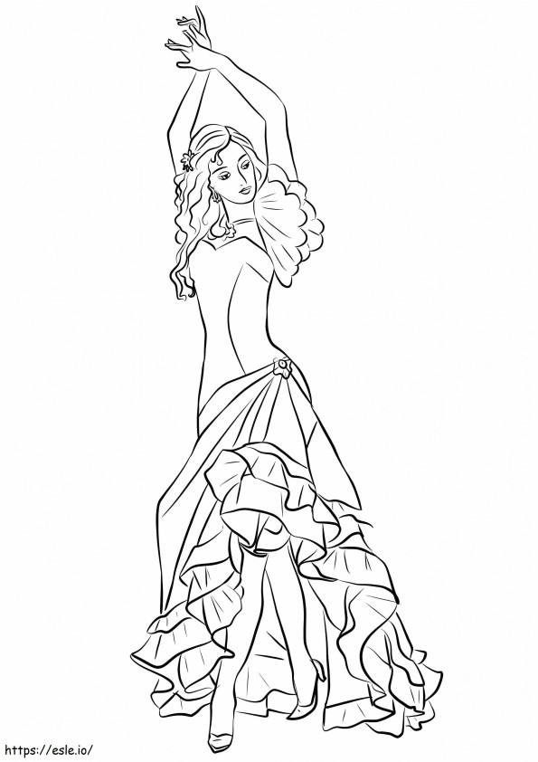 Flamenco Girl coloring page