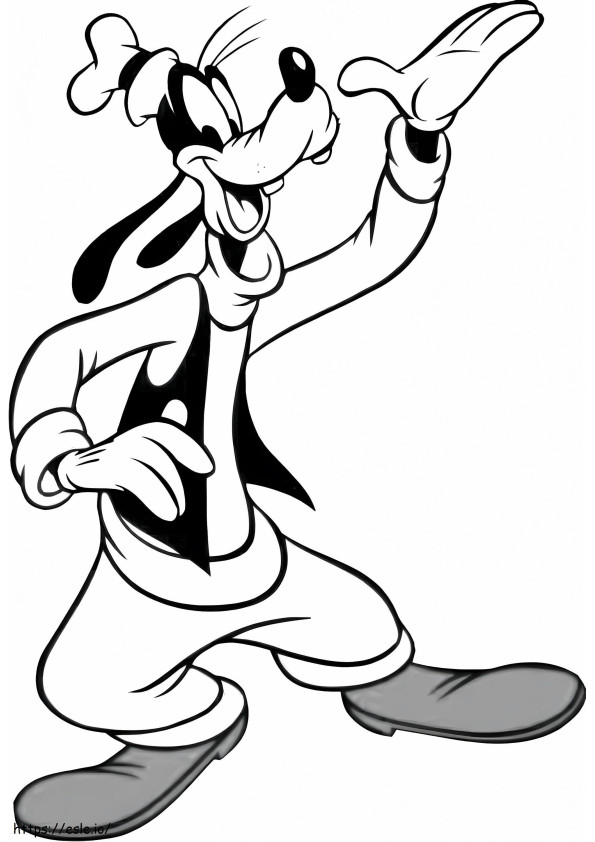 Happy Goofy A4 coloring page