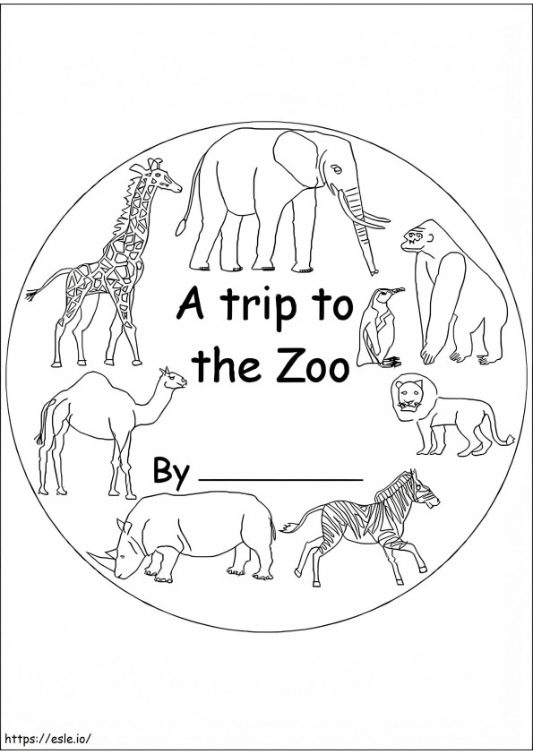 Un viaggio allo zoo da colorare