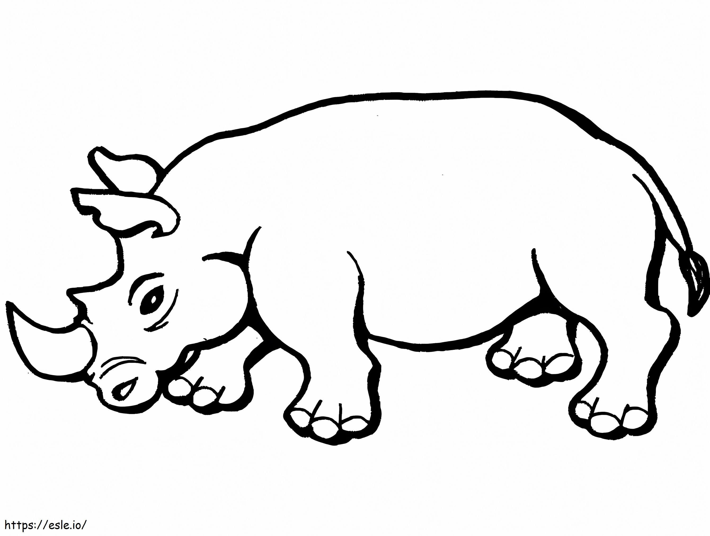 Rinocerul 1 de colorat