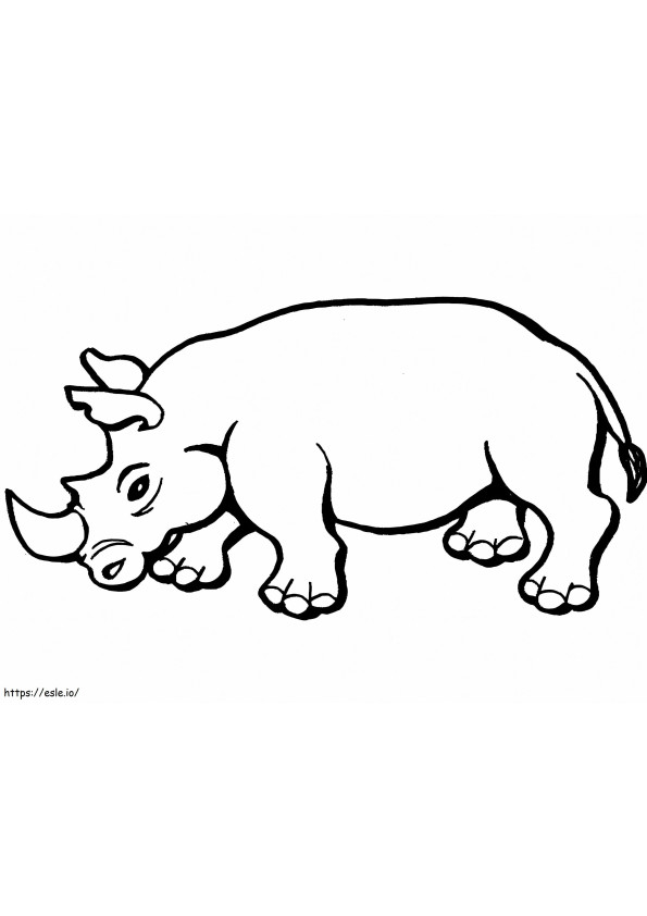 Rinocerul 1 de colorat
