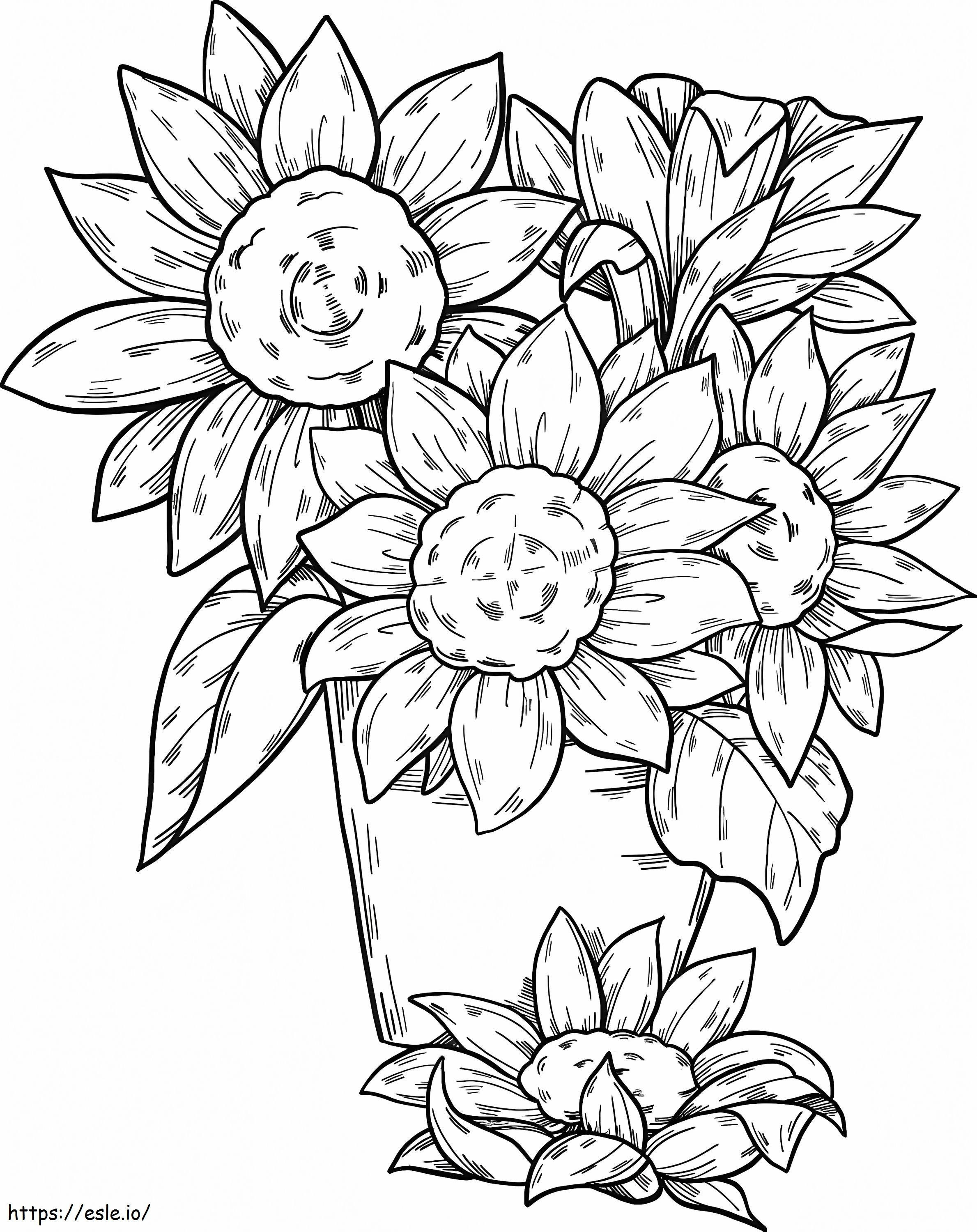 Bouquet Of Sunflowers coloring page