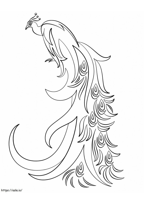 Beautiful Peacock A4 coloring page