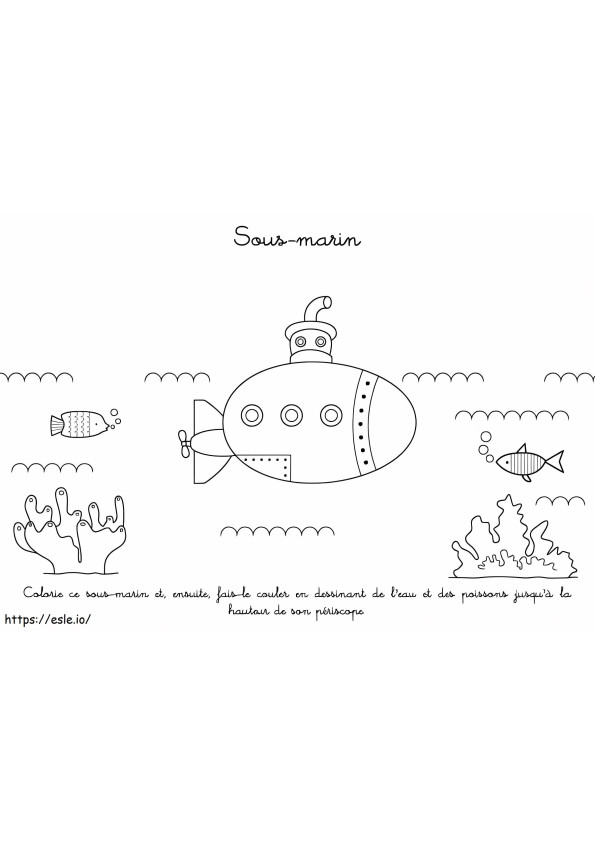 Submarine 7 coloring page