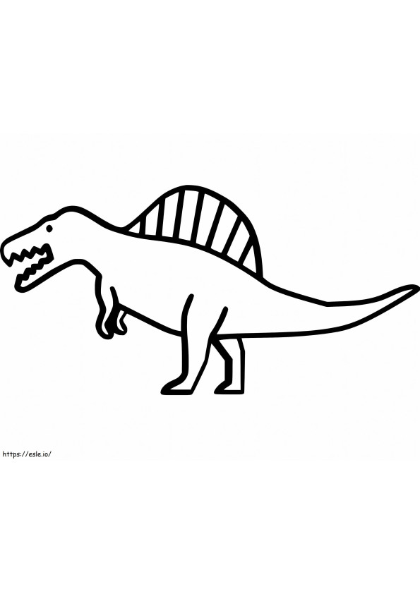 シンプルなスピノサウルス ぬりえ - 塗り絵