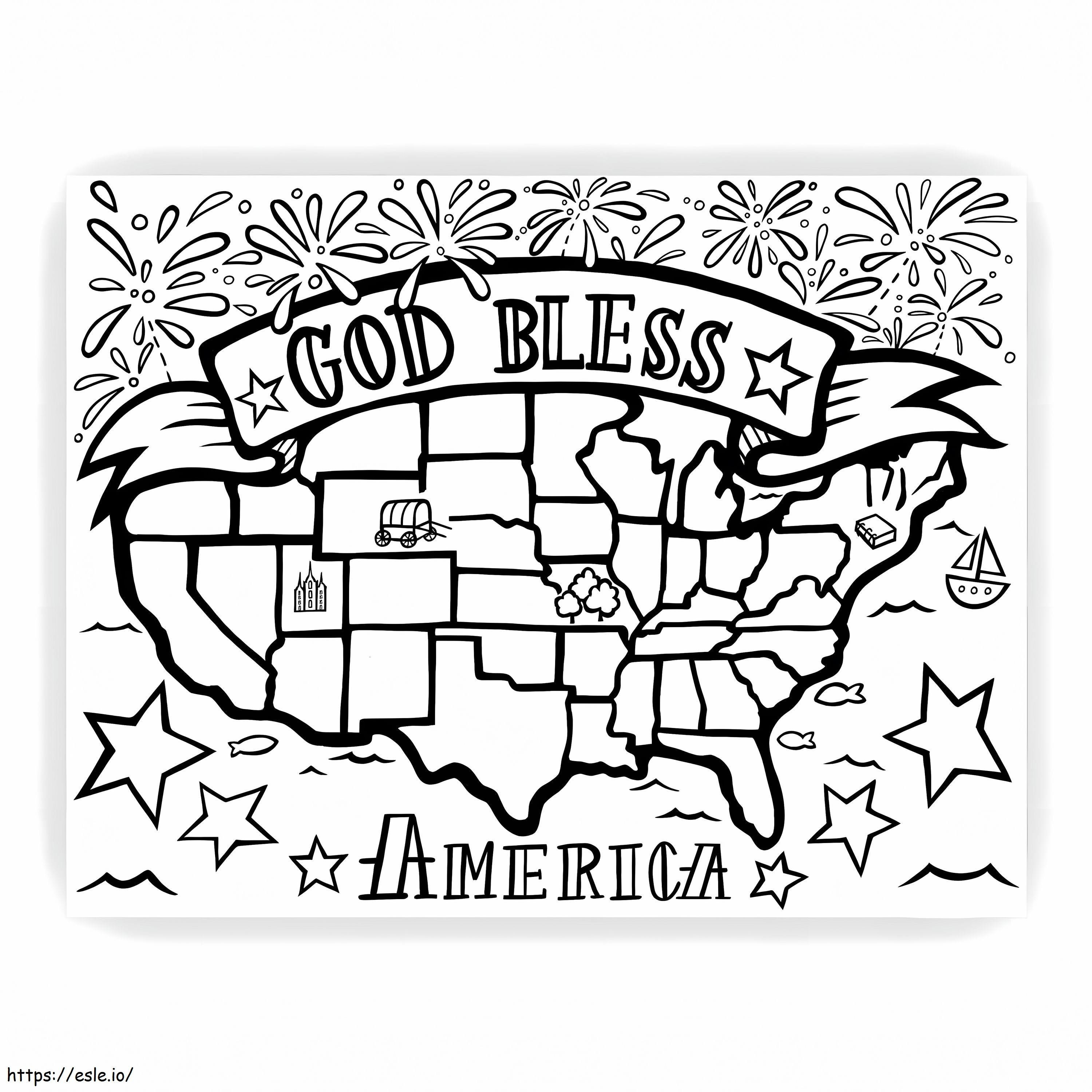 Jumala siunatkoon Amerikkaa värityskuva