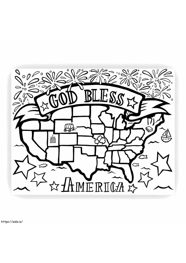 Deus abençoe a America para colorir