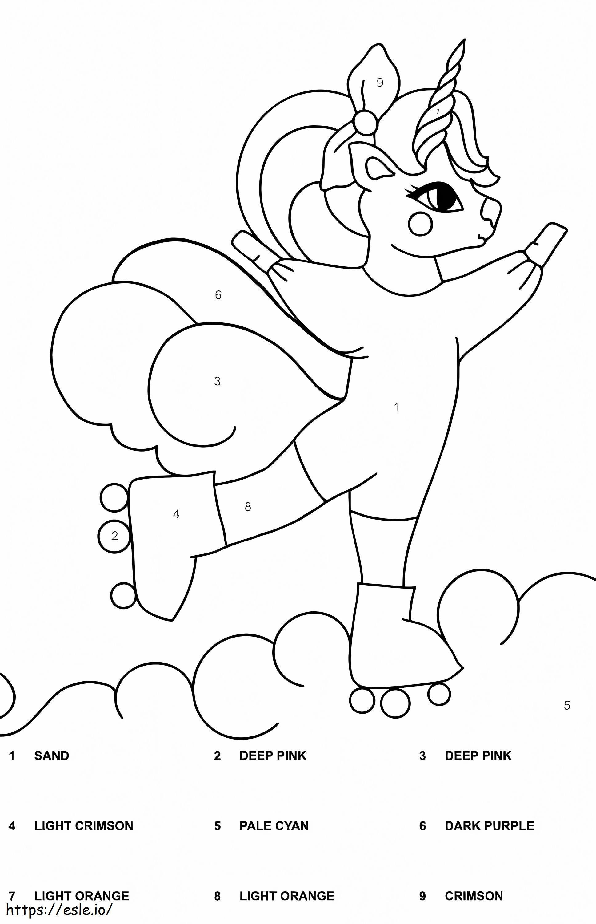 Cool Unicorn Color By Number coloring page