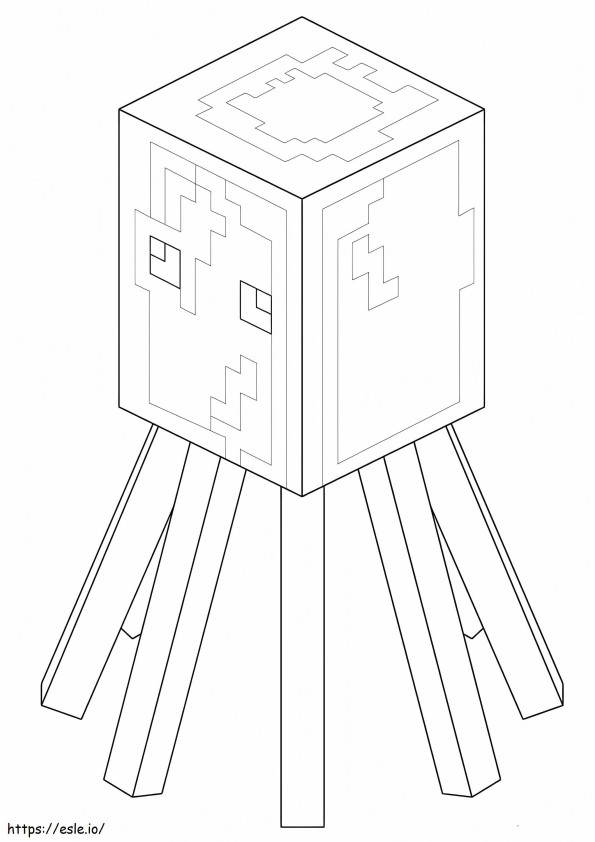 Coloriage Calamar Minecraft à imprimer dessin