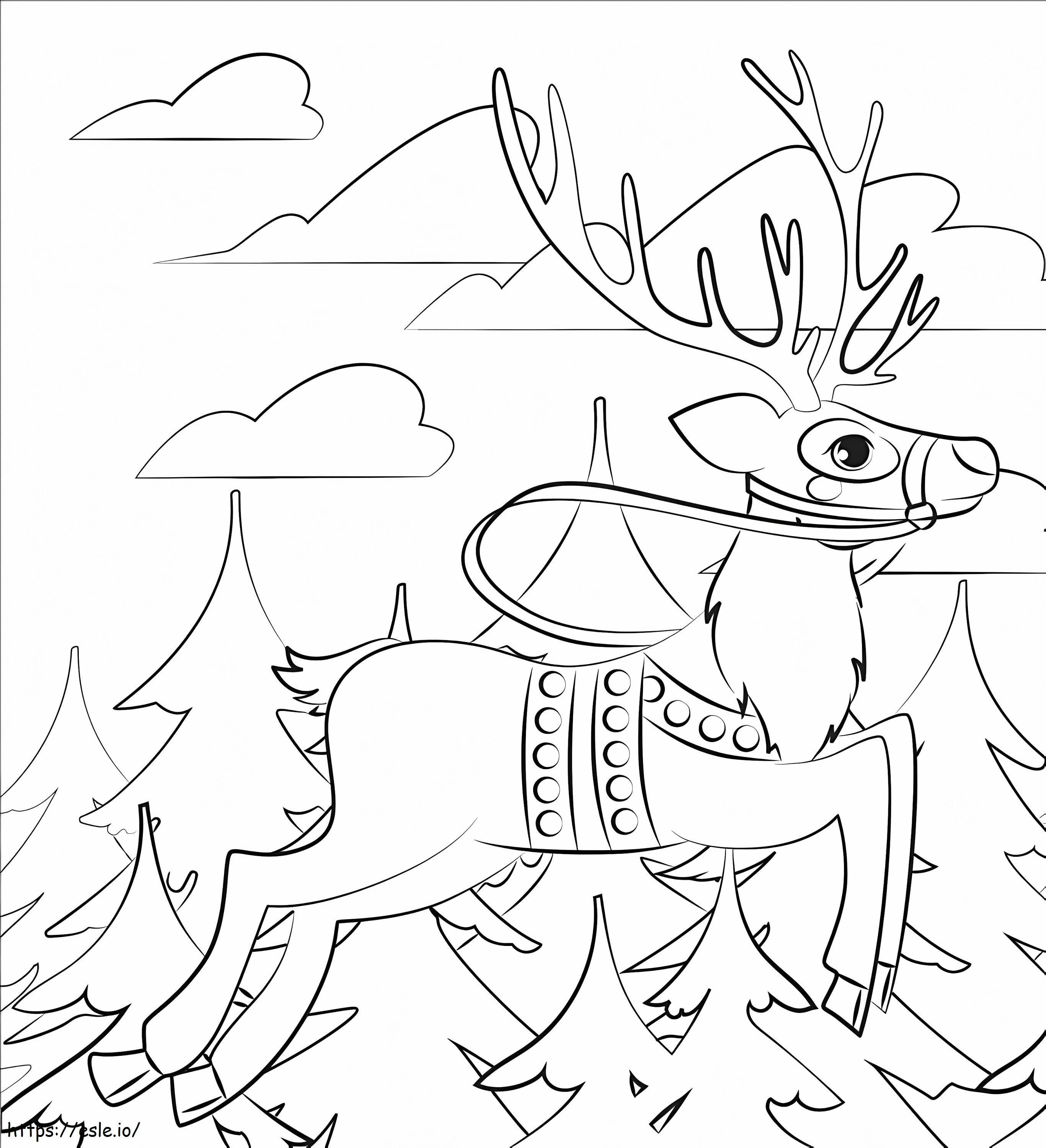 Christmas Reindeer 3 coloring page