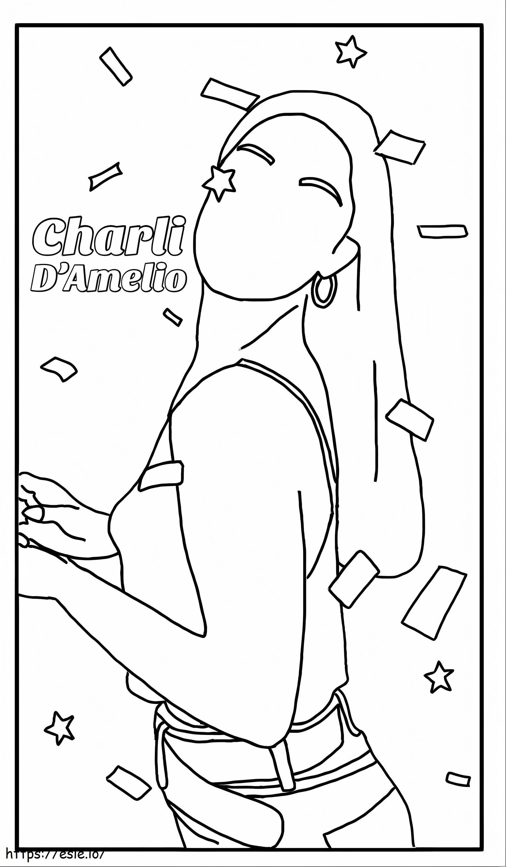 Charlie Damelio TikTok coloring page