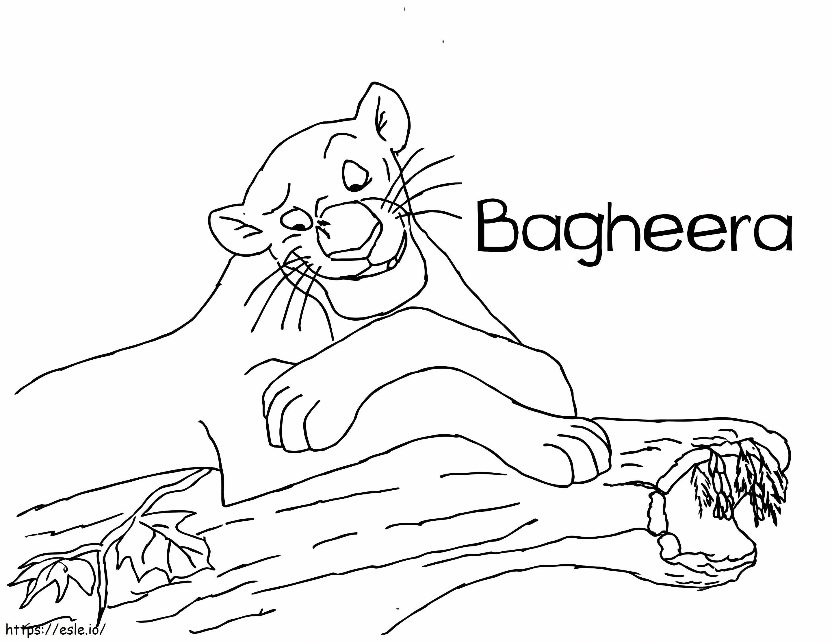 Bagheera Smiling On Tree Branch coloring page