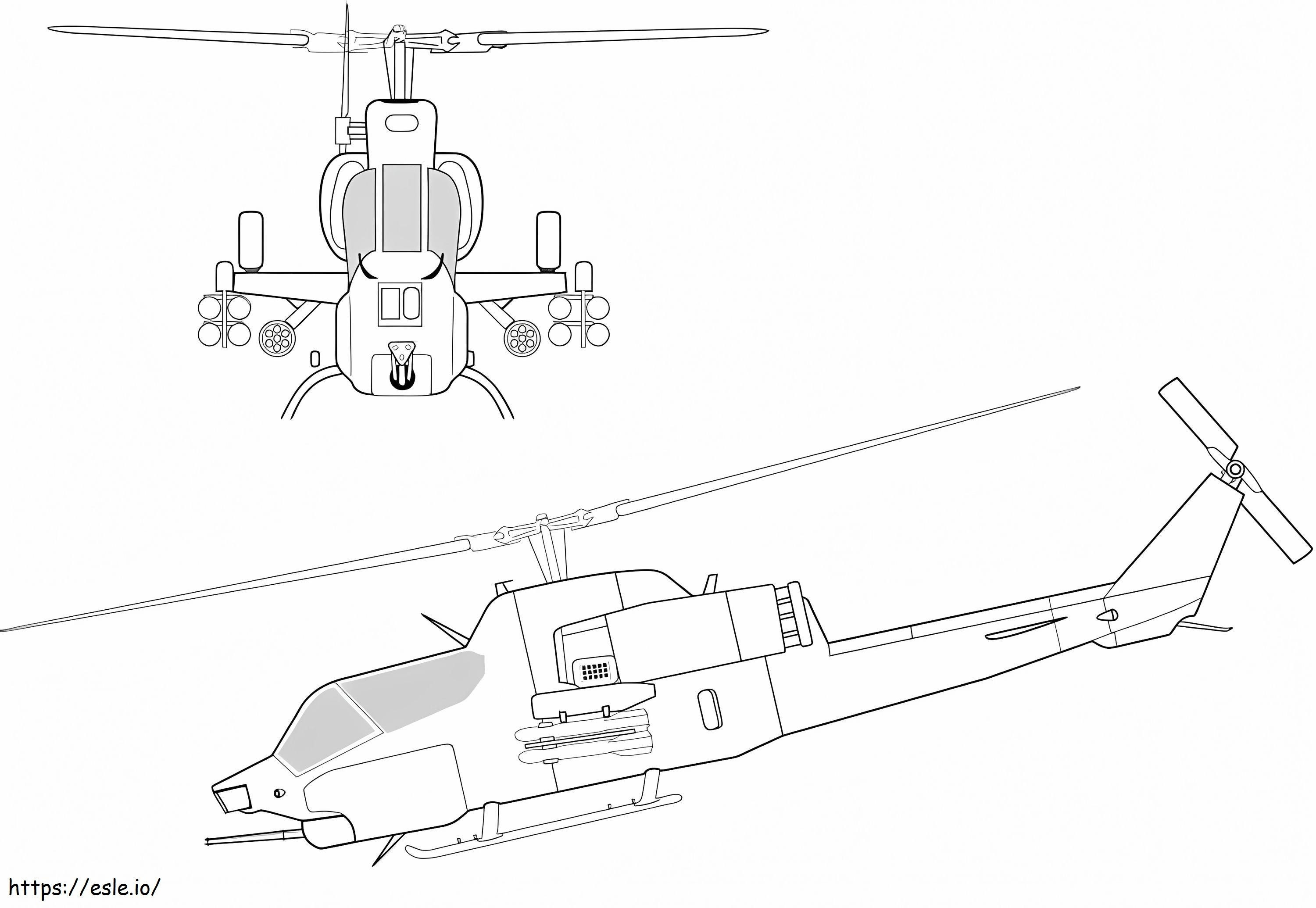 Coloriage Deux hélicoptères à imprimer dessin