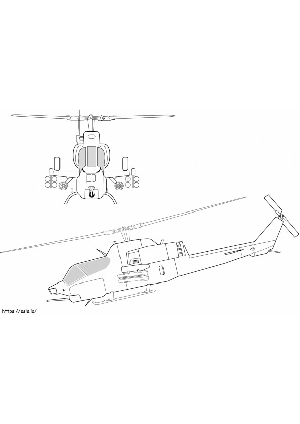 Kaksi helikopteria värityskuva