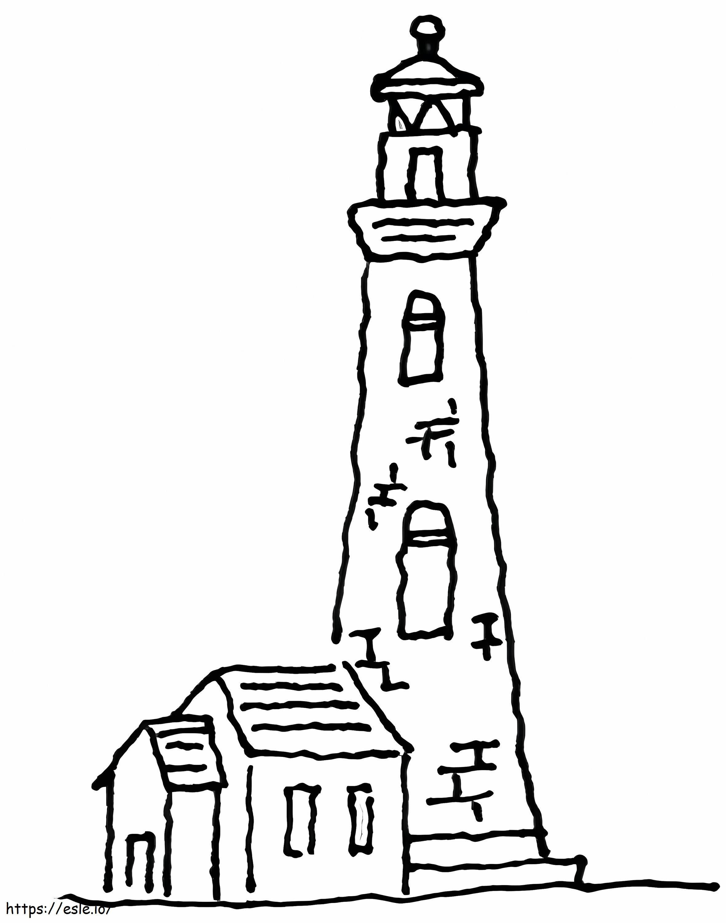 シンプルな灯台 4 ぬりえ - 塗り絵