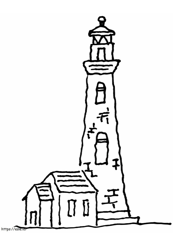 シンプルな灯台 4 ぬりえ - 塗り絵