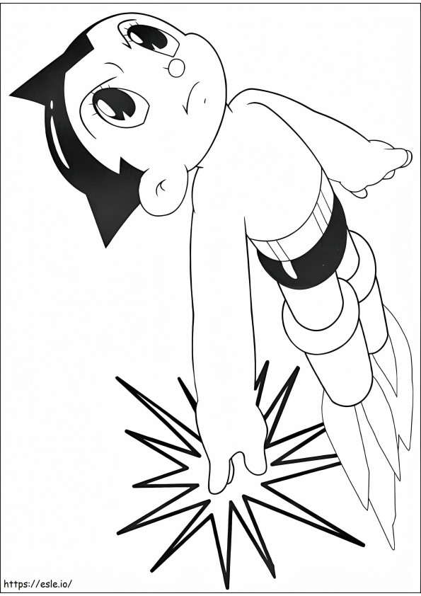 Astro Boy Flying A4 coloring page