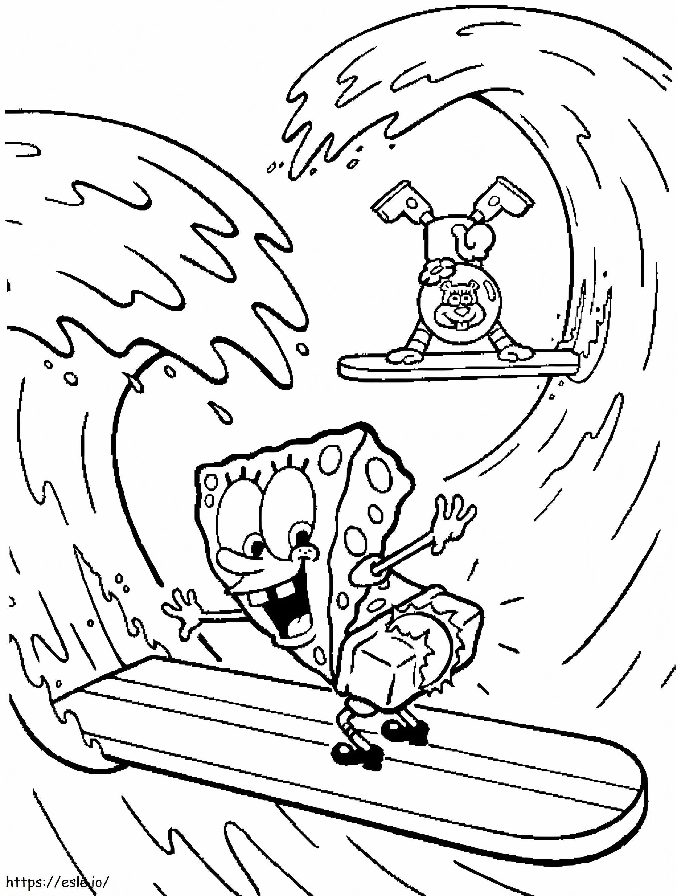 Spongebob And Sandy Cheeks coloring page
