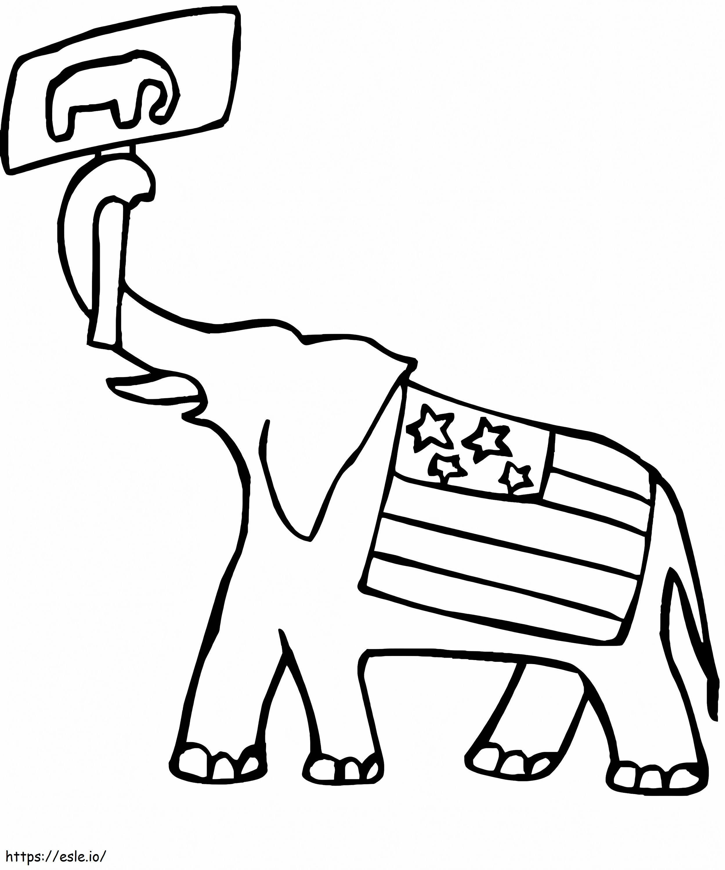 Coloriage Éléphant républicain à imprimer dessin