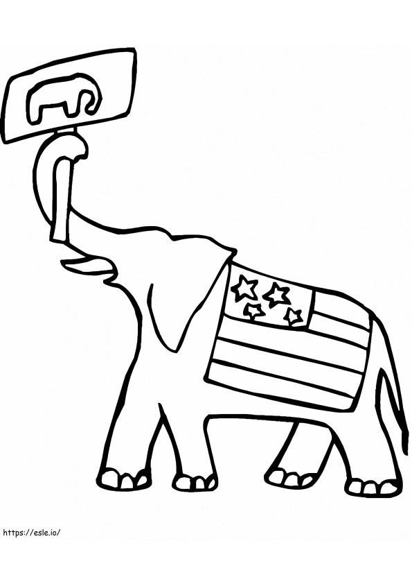 Republikaanien elefantti värityskuva