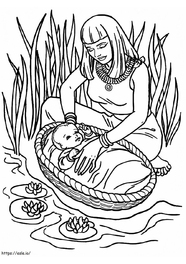 Imprimir Bebê Moisés para colorir