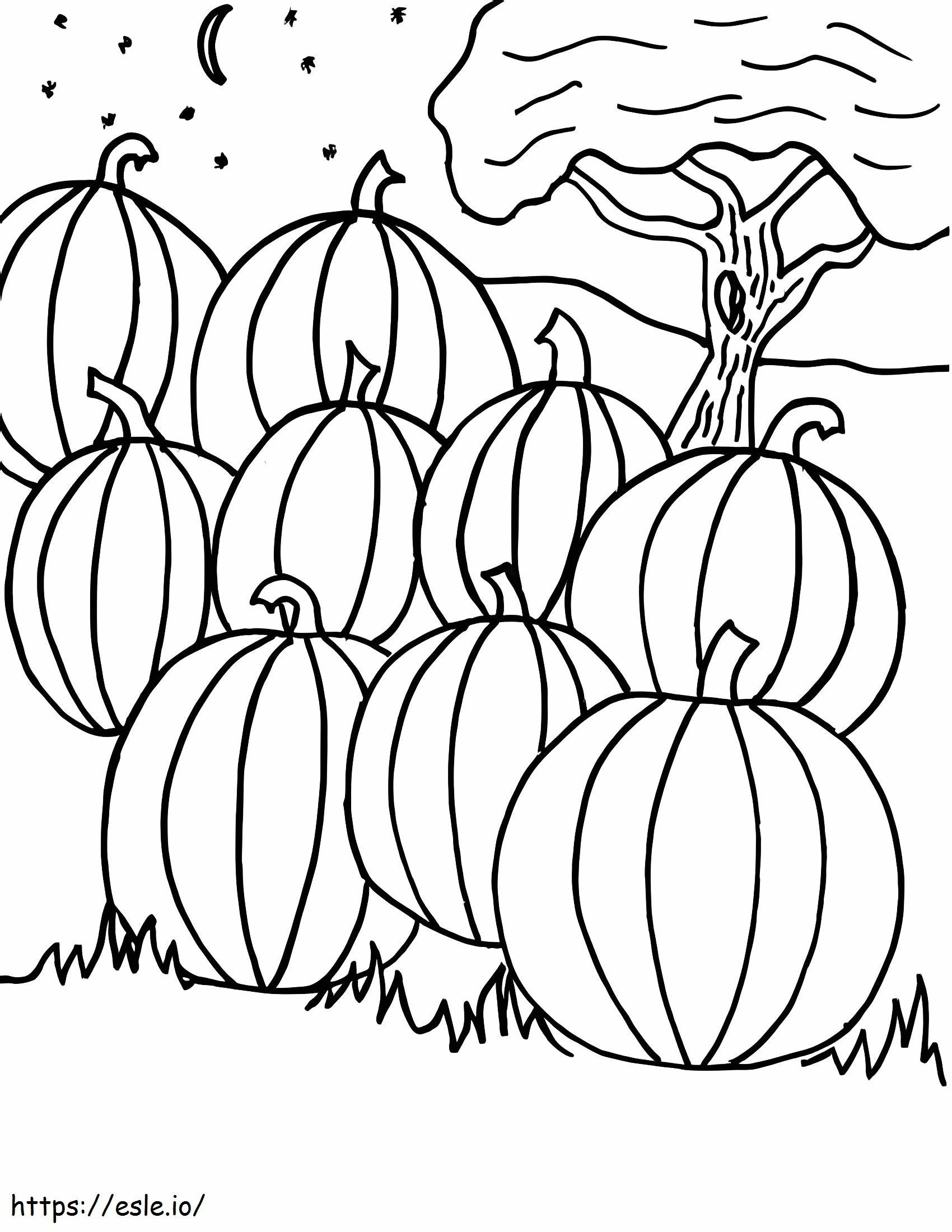 Pumpkin Patch Free Printable coloring page