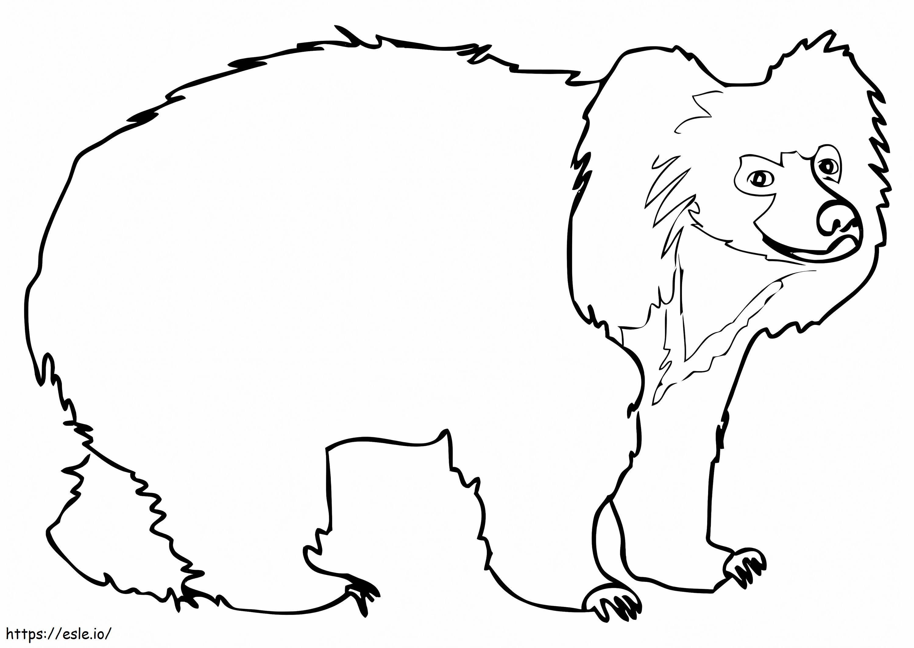 Smiling Sloth Bear coloring page