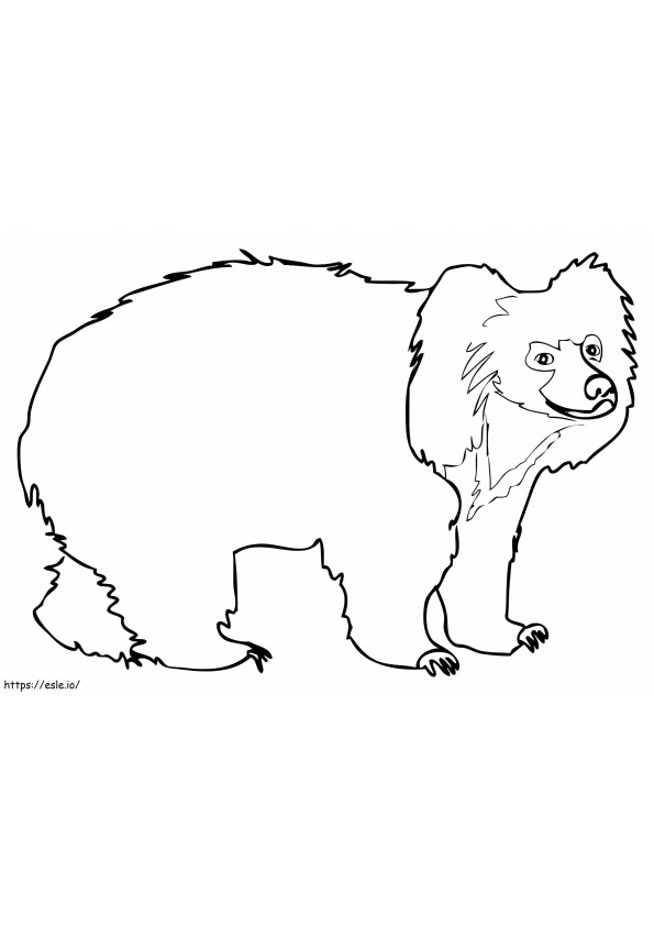Hymyilevä Sloth Bear värityskuva