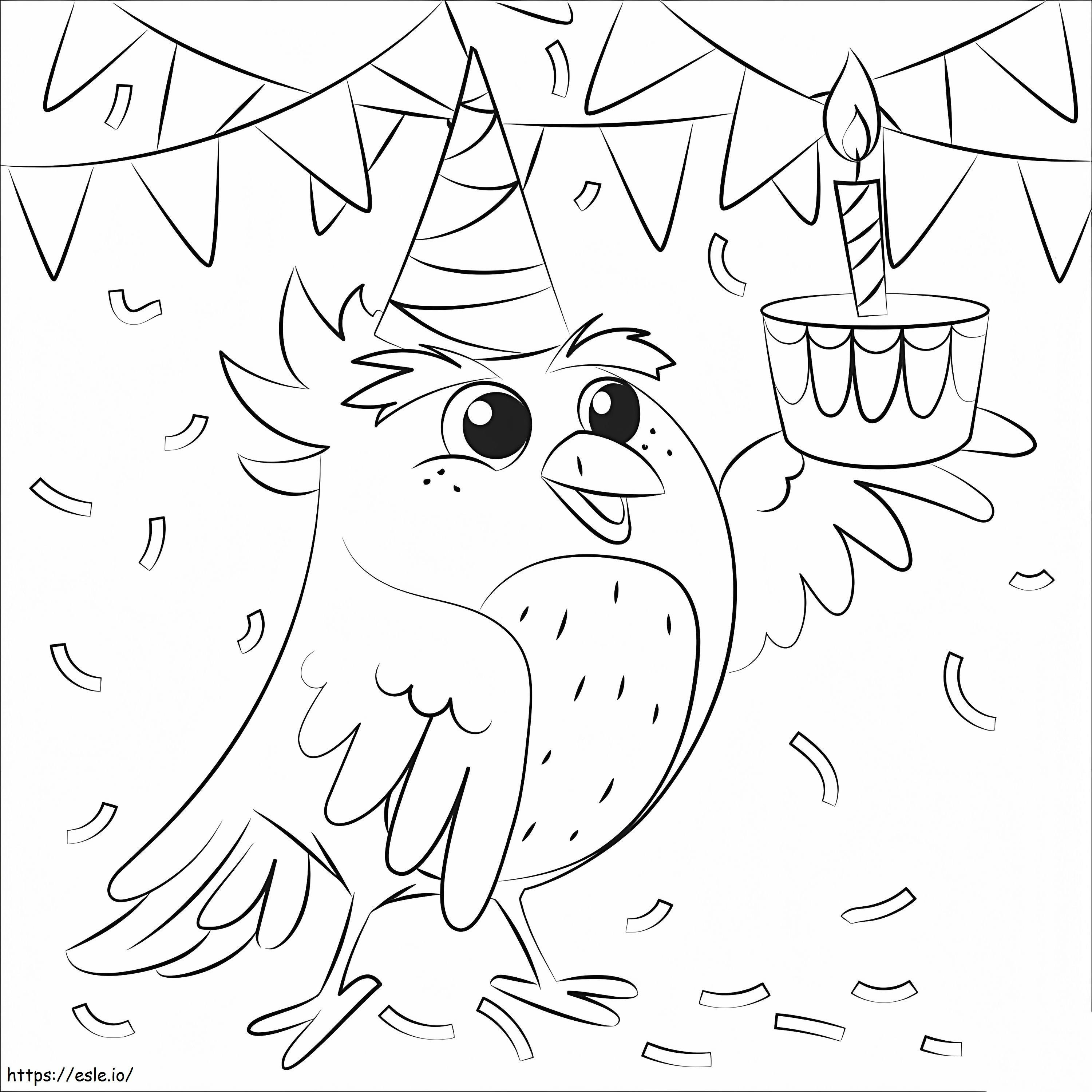 Owl Birthday coloring page