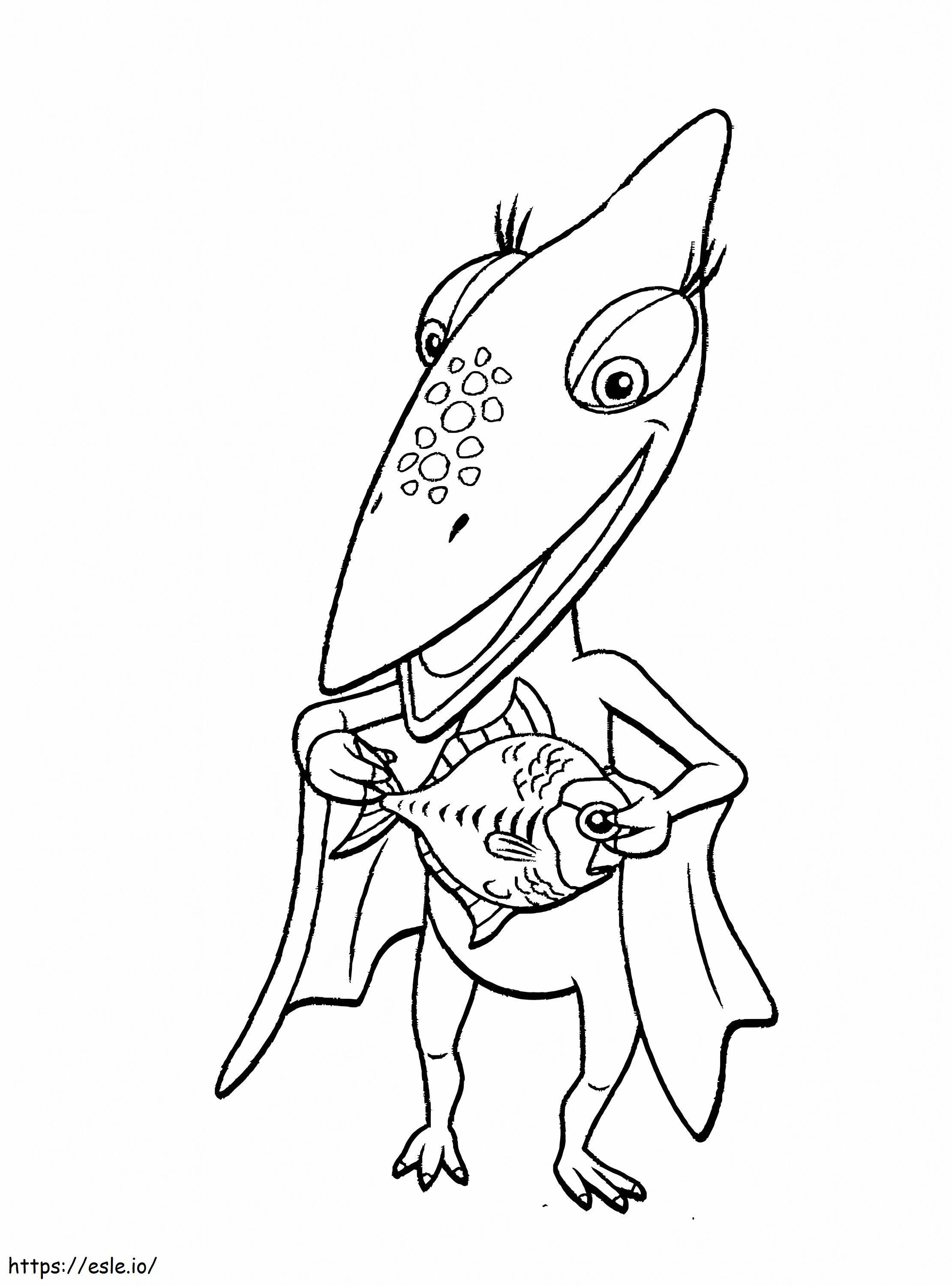 Coloriage Petite fille avec un poisson à imprimer dessin