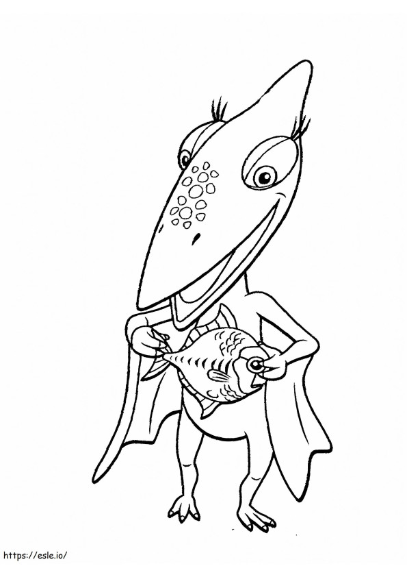 Little Girl With A Fish coloring page