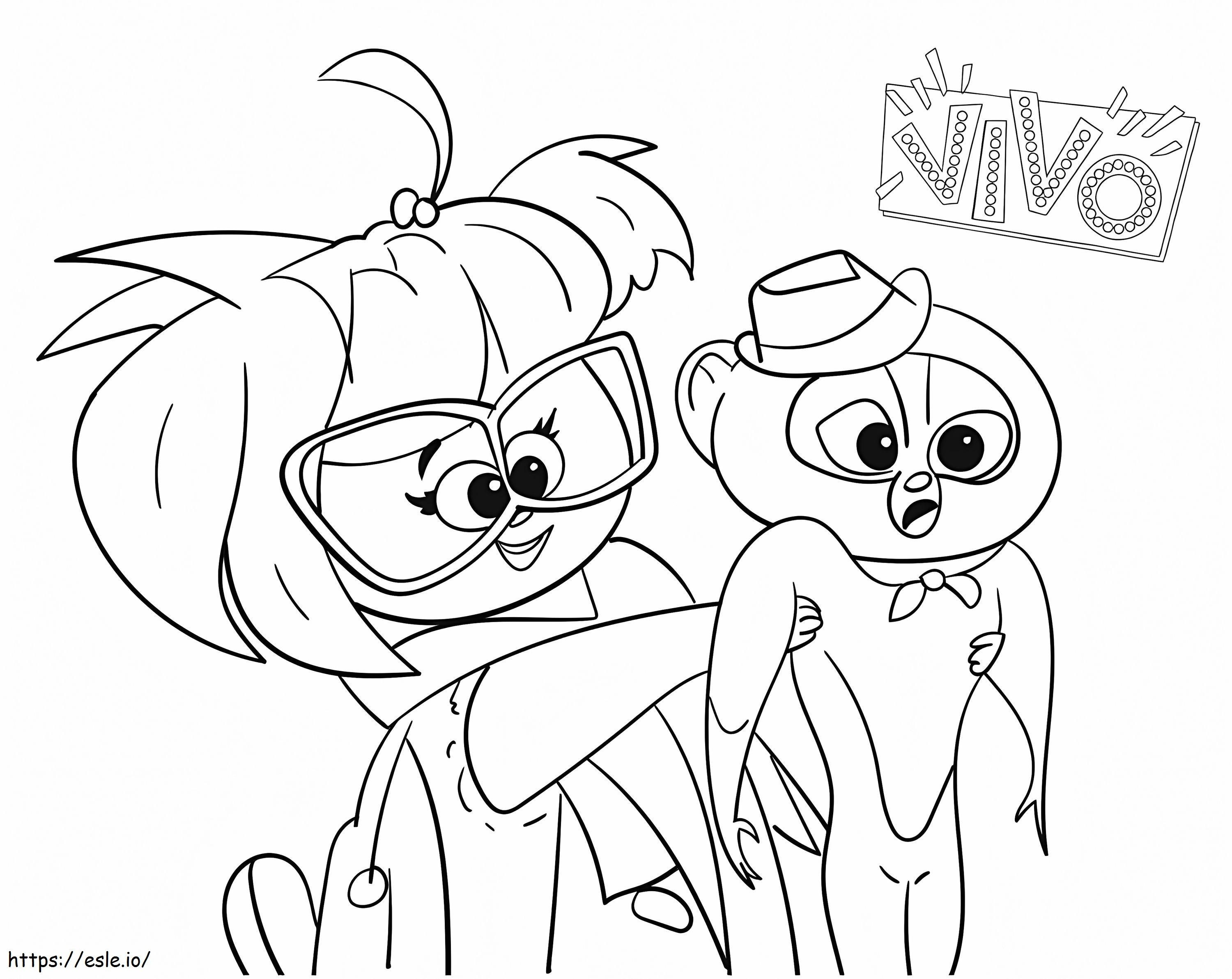 Funny Gabriela And Vivo coloring page