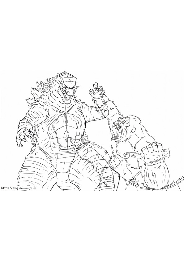 Godzilla Vs Kong 1 coloring page