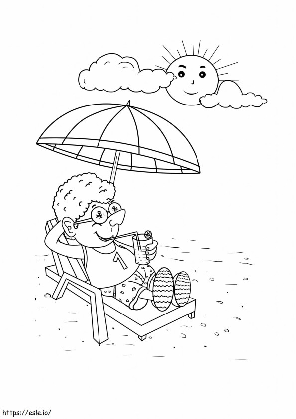 Relax In The Sun coloring page