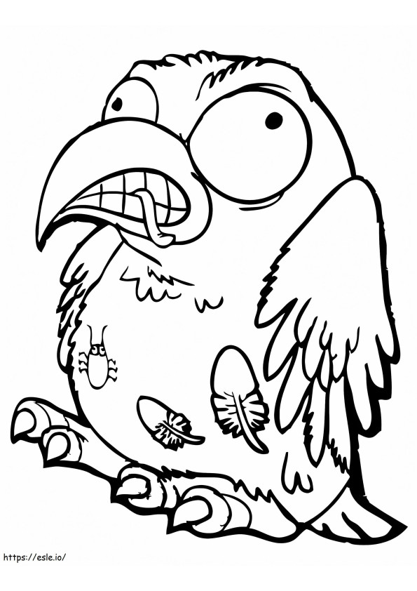 Coloriage Sac poubelle Cruddy Crow à imprimer dessin