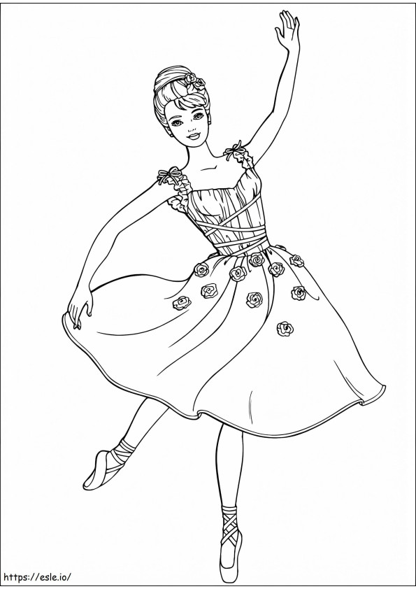 Barbie Dancing A4 coloring page