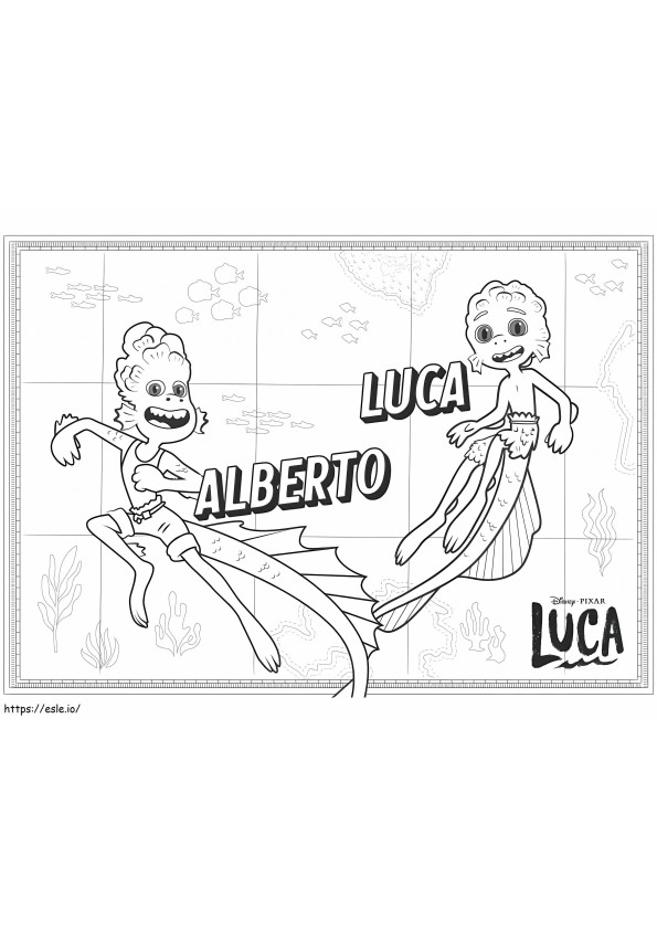 Alberto e Lucas para colorir