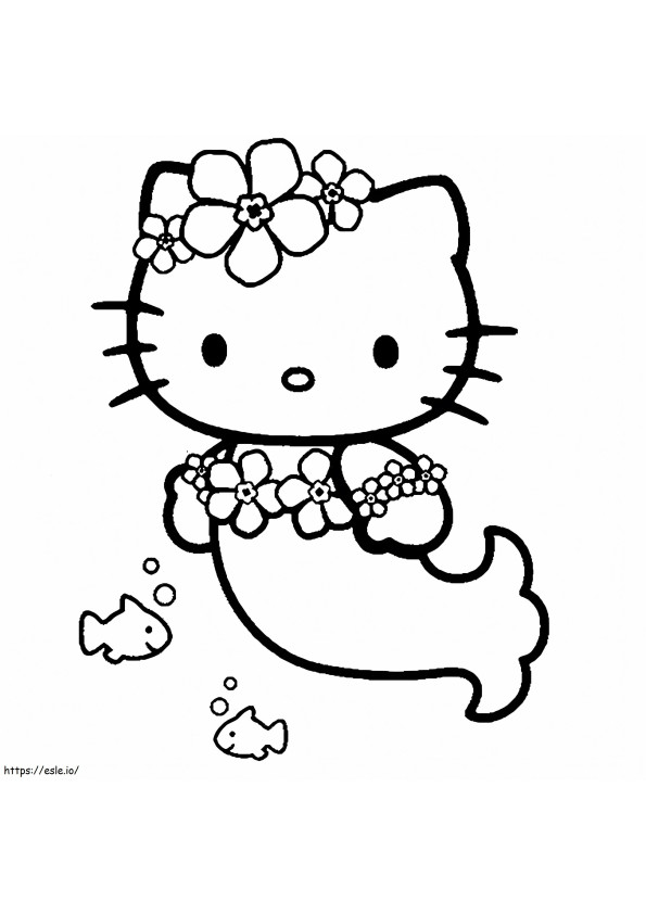 Hello Kitty Mermaid coloring page