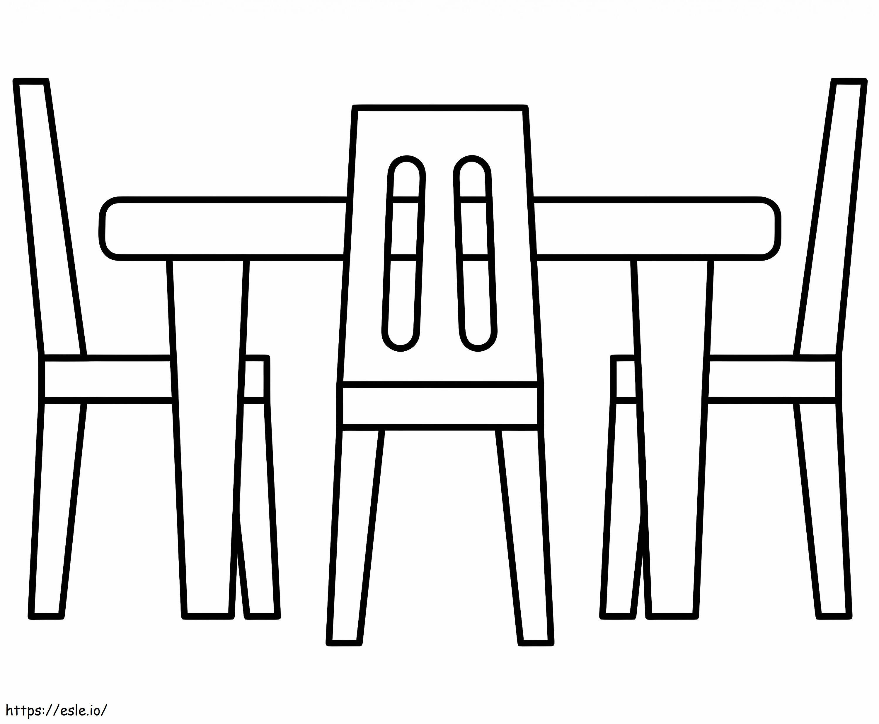 Easy Dining Table coloring page