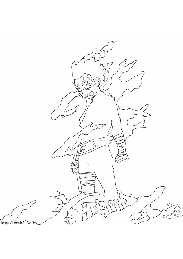 Drawing Rock Lee Angry coloring page