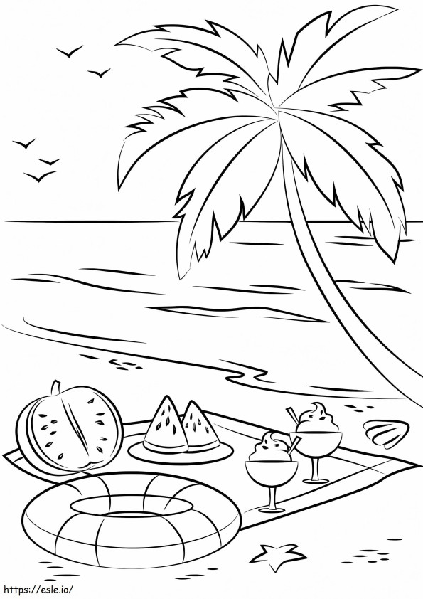 Beach Dessert coloring page