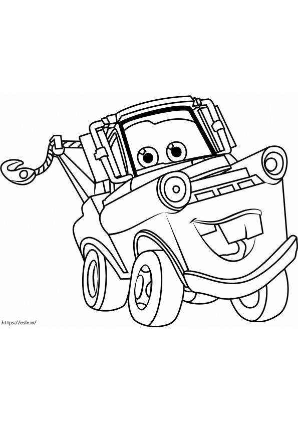  Happy Tow Mater De la Cars 3 A4 de colorat