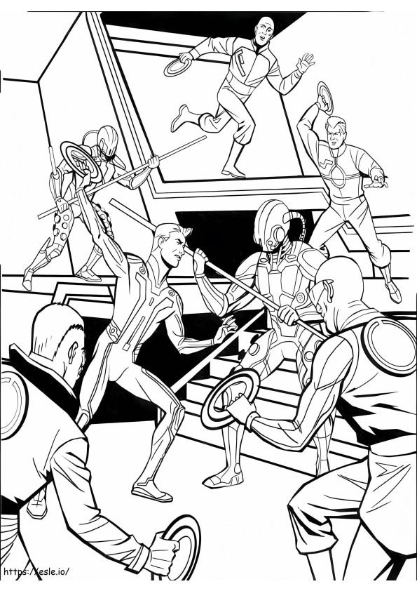 Fighting Tron coloring page