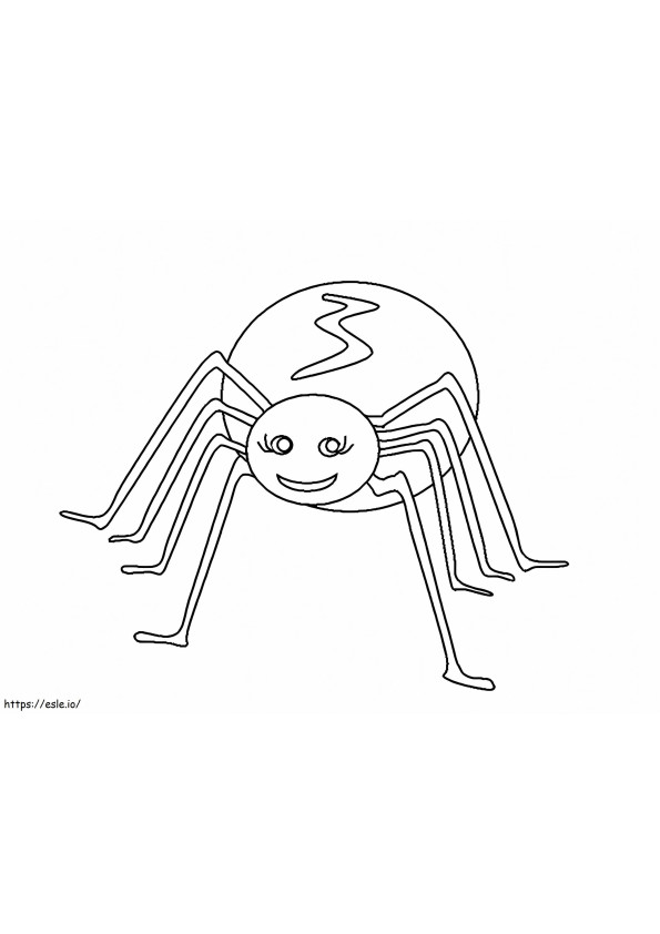 Söpö hauska hämähäkki värityskuva