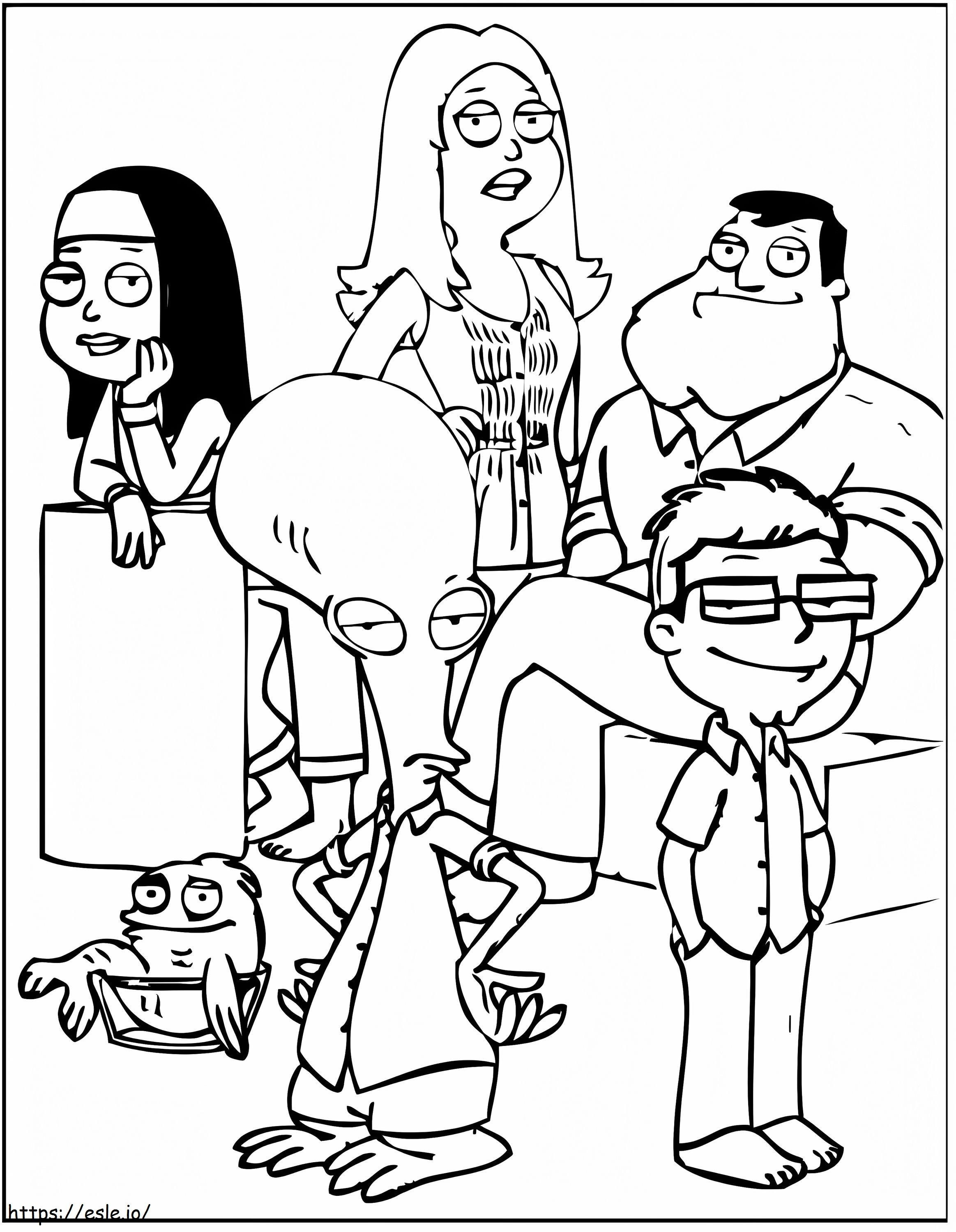 American Dad Characters coloring page