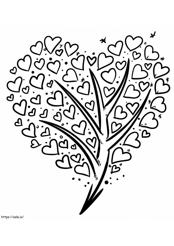 Hearts Tree coloring page